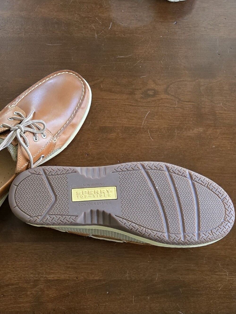 Sperry Men's Billfish 3-Eye Leather Boat Shoes - Cognac 11.5 EW - Picture 4 of 4